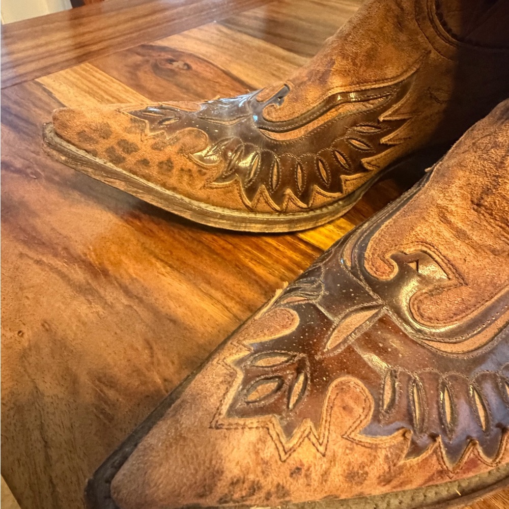 Old Gringo Eagle Inlay Cowboy Boots brown/black. 8.5B - Picture 8 of 11